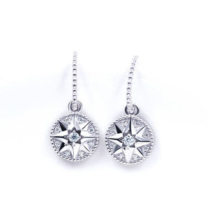 Boucles d'oreilles pendantes octogonales en moissanite, style classique et élégant, plaquées or 18 carats, en argent sterling, Tianyu Gems - Product Image 1