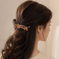 Nouvelle épingle à cheveux en acétate en forme de chat pour femme, pinces à cheveux personnalisées avec logo, design artisanal en feuille d'or FRANCE, 6,5 cm