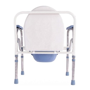 Chaise d'aisance pliante Toilette Acier Personnes âgées Handicapées Patient Douche Chaise Seau Dossier - Product Image 5