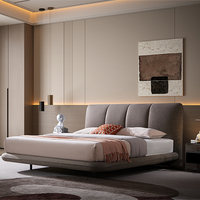 Maßgefertigtes Luxuriöses Modernes Gepolstertes Queensize-Bett mit Stahl-Holz-Rahmen und Stauraum für Platzsparende Schlafzimmermöbel