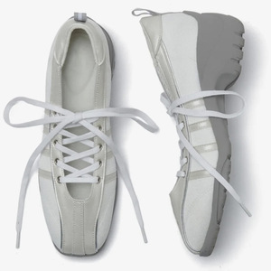 Baskets blanches et grises à lacets pour femmes, style rétro Y2K, chaussures de sport décontractées de type ballerines - Product Image 5