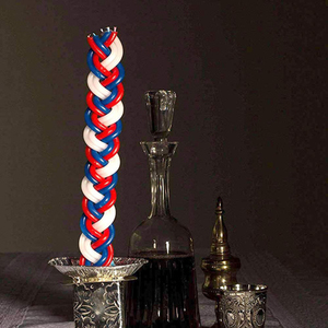 <span class=keywords><strong>Bougie</strong></span> Havdalah en cire de paraffine faite à la main <span class=keywords><strong>bougie</strong></span> de Shabbat torsadée bleue et blanche cadeau juif pour l'éclairage rituel du sabbat - Product Image 6