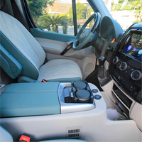Kit de conversion intérieur DINGKONG Sprinter pour Mercedes-Benz W907 W906, en cuir bleu de luxe et alliage d'aluminium |   Personnalisation OEM