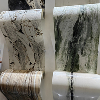 Dalle de marbre mince poli naturel de 2mm à 3mm Placages de revêtement mural flexibles en quartzite Carreaux de panneau en pierre de qualité supérieure