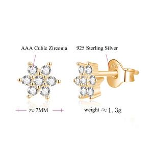 Pendientes de Plata de Ley 925 con Forma de Copo de Nieve y Circonita Blanca Rosa, Joyería Navideña para Mujer de <span class=keywords><strong>POLIVA</strong></span>, Oro Blanco - Product Image 6