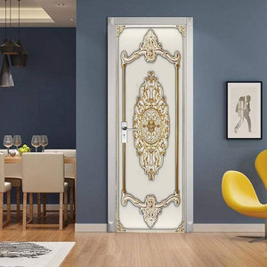 Su misura in legno massello popolare intagliato interno porta bianca stile <span class=keywords><strong>corte</strong></span> aperta camera da letto piatta in legno massiccio intagliato porta - Product Image 6