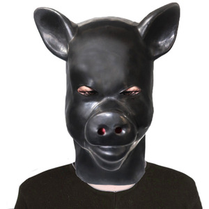 Masque facial en <span class=keywords><strong>latex</strong></span> pour homme en gros - Jouet de bondage BDSM pour couples |   Casque flexible pour adultes pour le cosplay et le jeu de rôle - Product Image 1