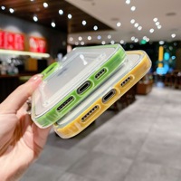 Casing HP TPU Lembut 3 in 1 dengan Slot Kartu, Anti Benturan, Transparan, Pelindung untuk iPhone 17 16 15 14 13 12 11 Pro Max