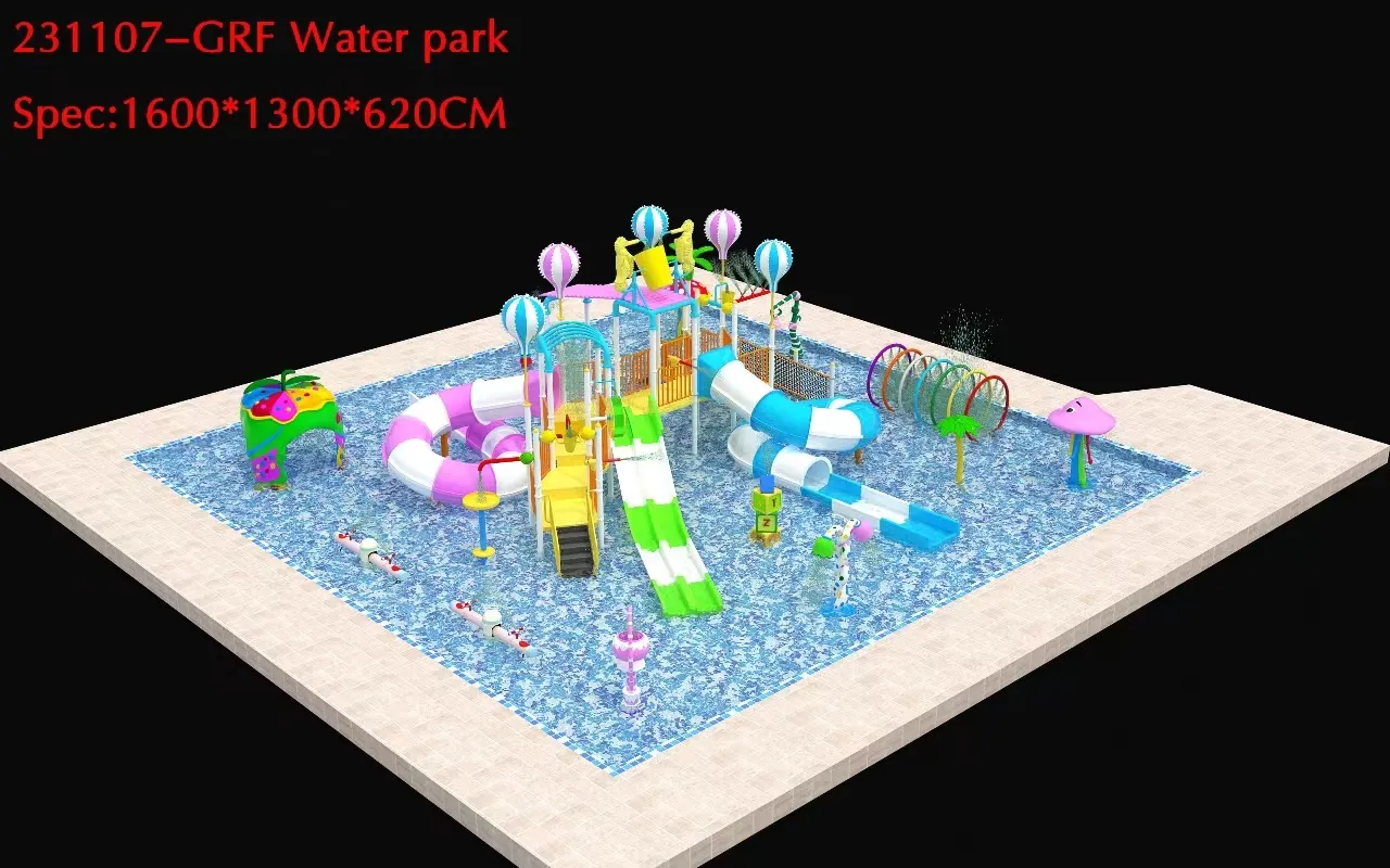Popular Outdoor Aqua Park Fiberglass Water Slide Big Amusement Park Equipment with Steel Construction for Pools Swimming Ponds