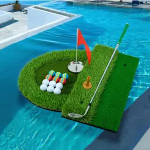 Tapete de mini golfe para treinamento auxiliar Tapete de golfe flutuante verde