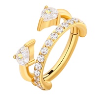 Bijou de piercing en titane ASTM F136 Eternal Metal, anneau segmenté articulé pavé de zircone cubique, cadeau de mariage pour enfants, bijou corporel