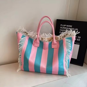 Sacs de plage en coton grande capacité en gros, <span class=keywords><strong>sac</strong></span> fourre-tout jaune en toile vierge imperméable à succès avec poignée courte et fermeture personnalisée - Product Image 1