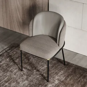 Sıcak yüksek son orta yüzyıl İskandinav Modern tasarım döşemeli kumaş deri yemek sandalyeleri mutfak restoran yemek odası mobilyası
