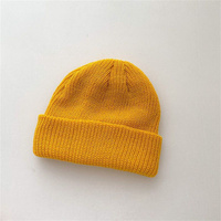 Caramelo Color sólido neón a granel de alta calidad personalizado etiqueta privada Oem bebé invierno niños sombrero niños colorido gorro de punto
