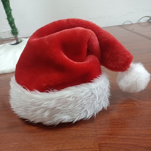Noël Santa Hat Xmas Long Chapeau de <span class=keywords><strong>pompon</strong></span> rouge en peluche pour adultes et enfants - Product Image 3