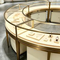 Vitrine à bijoux éclairée par LED, dimensions personnalisables, matériaux écologiques, construction durable, design étanche pour la vente au détail et la maison