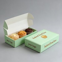 Boîte en papier personnalisée pour pâtisseries, gâteaux, biscuits, donuts, brownies, avec design imprimé et logo UV estampé or, vente en gros 2026