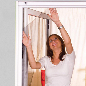 Mosquitera de poliéster con cremallera <span class=keywords><strong>para</strong></span> ventana, accesorio de fijación, precio bajo, el más barato - Product Image 1