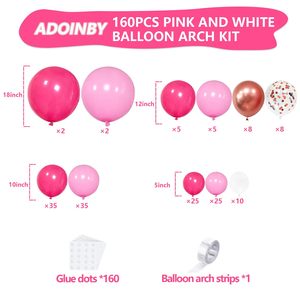 Набор для арки из розовых шаров, гирлянда из ярко-розовых шаров, металлические шары с конфетти цвета розового золота для дня рождения, тематических вечеринок в стиле принцессы, помолвок - Product Image 2