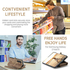 CaseMe Business Leather Phone Case for Samsung Z Fold 6 Muti-<strong>Cards</strong> <strong>Holder</strong> Flip Wallet <strong>Women</strong> Men Cover for Samsung Z Fold 6 5 4 - Product Image 4