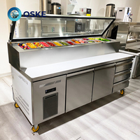 Réfrigérateur de cuisine intégré personnalisable sous le comptoir avec modes de refroidissement direct et par air pour le stockage des aliments