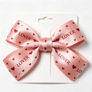 Ruban en satin imprimé avec motif personnalisé, nœud en satin polyester, nœud torsadé, décoration pour emballage cadeau - Product Image 1