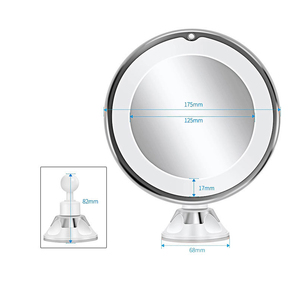 Miroir de maquillage flexible grossissant 10x miroir de courtoisie à écran tactile éclairé de 14 LED miroir cosmétique de <span class=keywords><strong>coiffeuse</strong></span> portable - Product Image 6