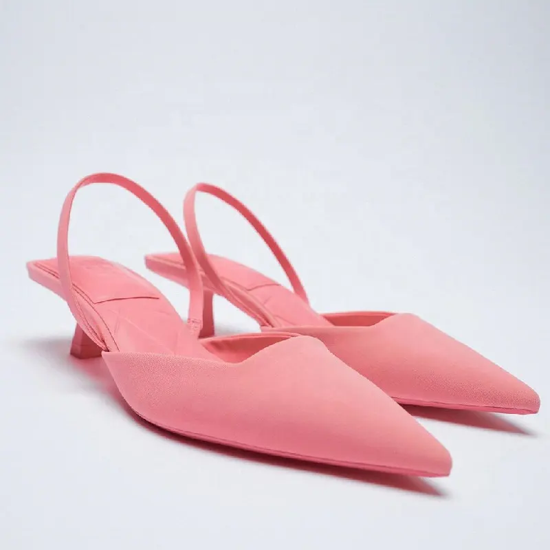 2023 New Arrivals Spring Women Fashion Foam Sole Dress Shoes Sandals Pointed Toe Green Pink Purple Blue Black Stiletto High Heel