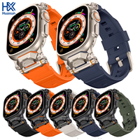 Bracelet de montre en silicone liquide avancé avec connecteur métallique pour Apple Watch Ultra 3/2/1 49 mm, bracelet sport Pioneer S11 44 mm 45 mm 46 mm