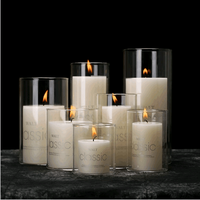 Bocaux à bougies en verre à cylindre résistant à la chaleur à haute teneur en borosilicate de qualité supérieure avec couvercles pour décorations d'église de mariage bougies parfumées