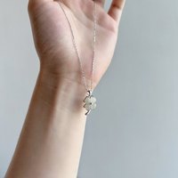 Dylam Nouveau Design Chaîne en Argent Sterling 925 Mode Bijoux Élégants Fleur Papillon Jade Pendentif Charme Colliers Pour Femmes