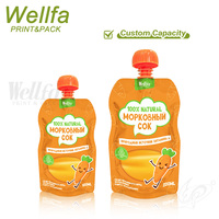 Sachet Doypack de 100 ml et 200 ml pour jus de carotte, avec bec verseur et fenêtre transparente, qualité alimentaire, anti-fuite, pour la vente en gros