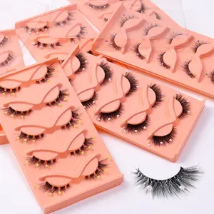 5 paires de cils naturels à bande complète cils de chat perle faux cils pour la fête