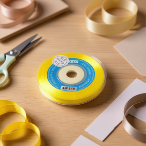 ริบบิ้นผ้าซาติน 1.0 ซม. 25 หลา สีเหลือง D-11 - Product Image 2