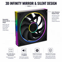 AntarcChill Prism 8Pro PWM 5V ARGB Kipas Pendingin CPU 4Pin Kontrol Kecepatan Cerdas Sinkronisasi Motherboard Pencahayaan RGB untuk Casing PC/Radiator