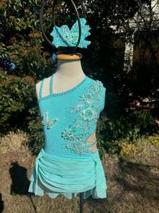 Luxury Grayish Blue Girls' Lyrical <strong>Dance</strong> <strong>Dress</strong> Customizable Pole <strong>Dance</strong> Flash Drill Competition Performance Wear <strong>Ballroom</strong> Type - Product Image 5