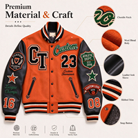 Veste universitaire vintage pour homme, personnalisée, lourde, style streetwear, avec broderie contrastante et design Letterman