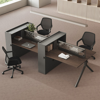 Poste de travail de bureau moderne haut de gamme pour 6 à 4 personnes, design modulaire en MDF écologique, utilisation commerciale et comptable