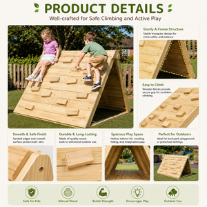 Structure d'escalade Montessori en bois pour la maternelle et la garderie, avec base au sol, pour le développement physique des enfants en extérieur et en classe - Product Image 2