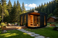 Sauna préfabriqué Yozon, cabine de sauna modulaire d'extérieur, sauna en bois pour jardin, maison de sauna pour glamping, resort, villa