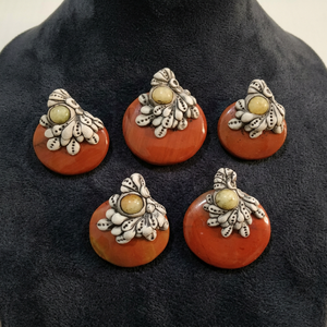 <b>Red</b> Jasper Tibetan Craft Fashion Pendants & Charms Elegant and Unique Jewelry Design - Product Image 3