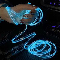Fil néon EL USB 12V pour voiture, décoratif, coloré, 1/3/5m, bande lumineuse froide LED, lumières d'ambiance