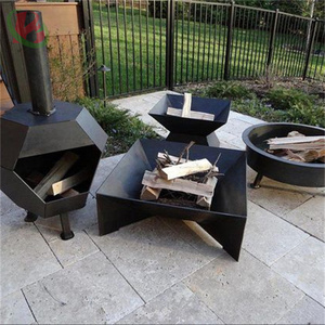 Foyer rond de jardin moderne Foyer de patio extérieur avec le combustible en bois fait d'acier Corten - Product Image 6
