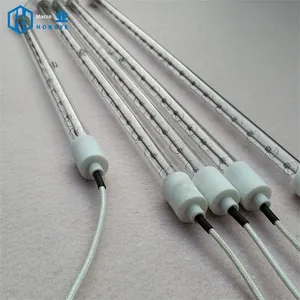 Lámpara de Calor de Tubo de Vidrio de Cuarzo al Vacío de Alta Temperatura, Halógena, con Filamento de Tungsteno Eléctrico, IR, Blanca - Product Image 1