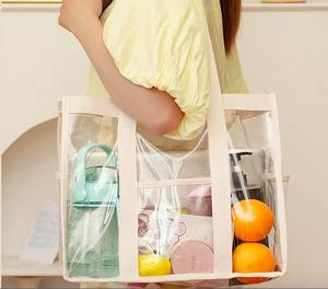 Custom Promotion Transparent Tote Bag Small Giveaway Gift Bag Plastic clear Bag with Handles - Product Image 5