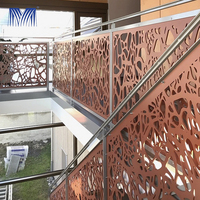 Barandilla Metálica para Escaleras Exteriores, Diseño Tubular, Resistente a la Corrosión, Corte Láser, Aleación de Aluminio, Venta al Por Mayor