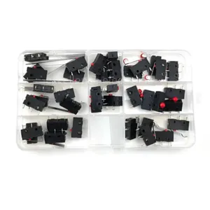40pcs/box Micro Switch 3Pin NO/NC Mini Limit Switch 5A 250VAC KW11-3Z Roller Arc lever Snap Action Push Micro switches Kits