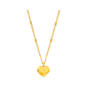 Gold Plated Heart Pendant Stainless Steel Chain Necklace For Women Gift Jewelry - Product Image 5
