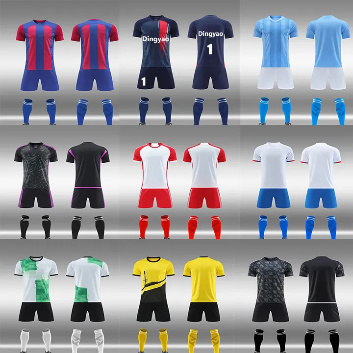 חולצת כדורגל מותאמת אישית 100% פוליאסטר חולצת כדורגל סובלימציה לאומית ומועדון 2023-2024