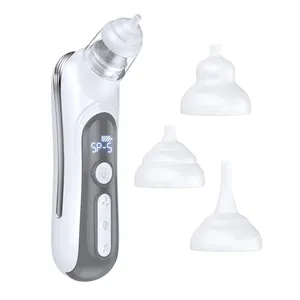 Elektrischer Nasensauger Babyküchenprodukte wiederaufladbar Neugeborenes Nasenreiniger Schleimsauger mit 3 Ersatzsilikonköpfen